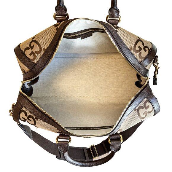 Gucci 724642 Unisex Giant GG Canvas & Leather Medium Duffle Bag - Picture 6 of 9